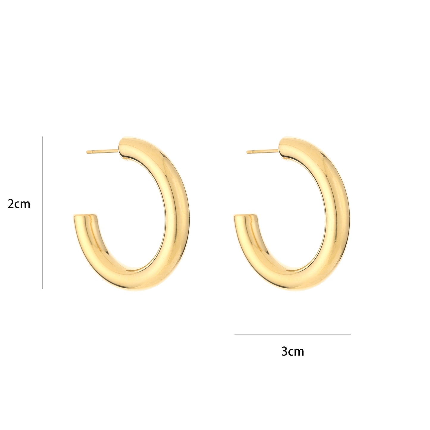 Small Round Earrings - gold