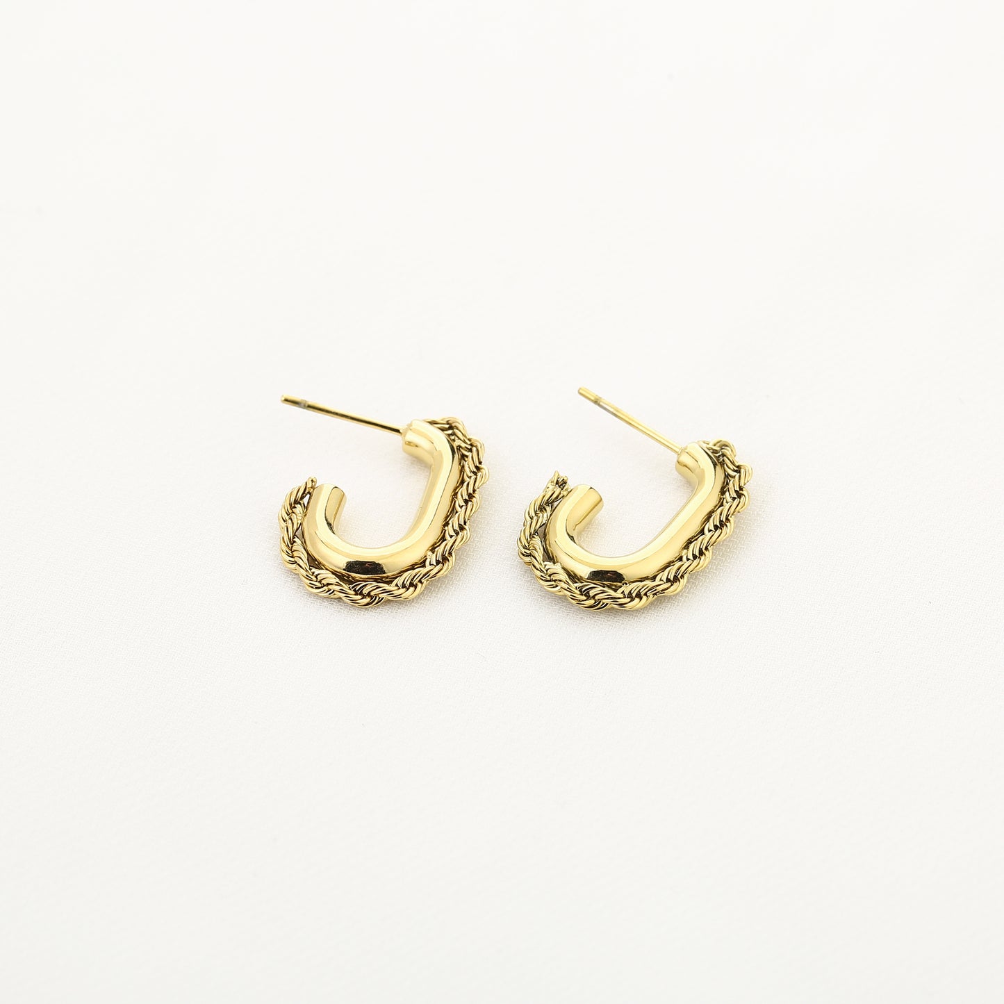 Dots Oval Earrings - gold