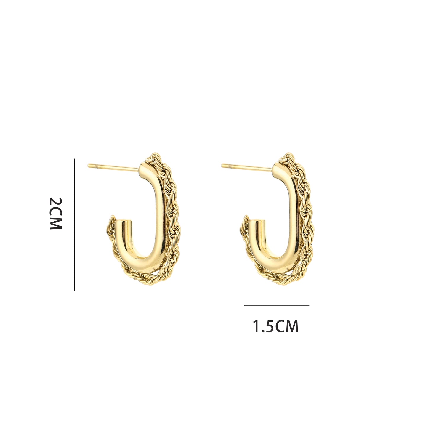 Dots Oval Earrings - gold