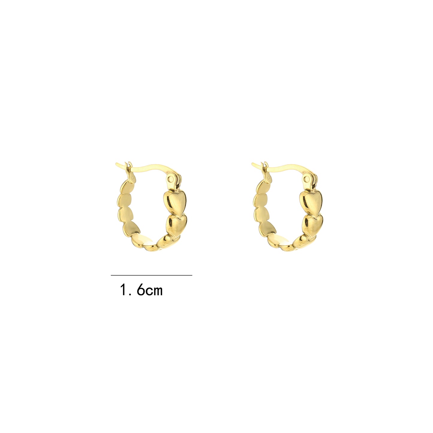 Heart Hoops Earrings - gold