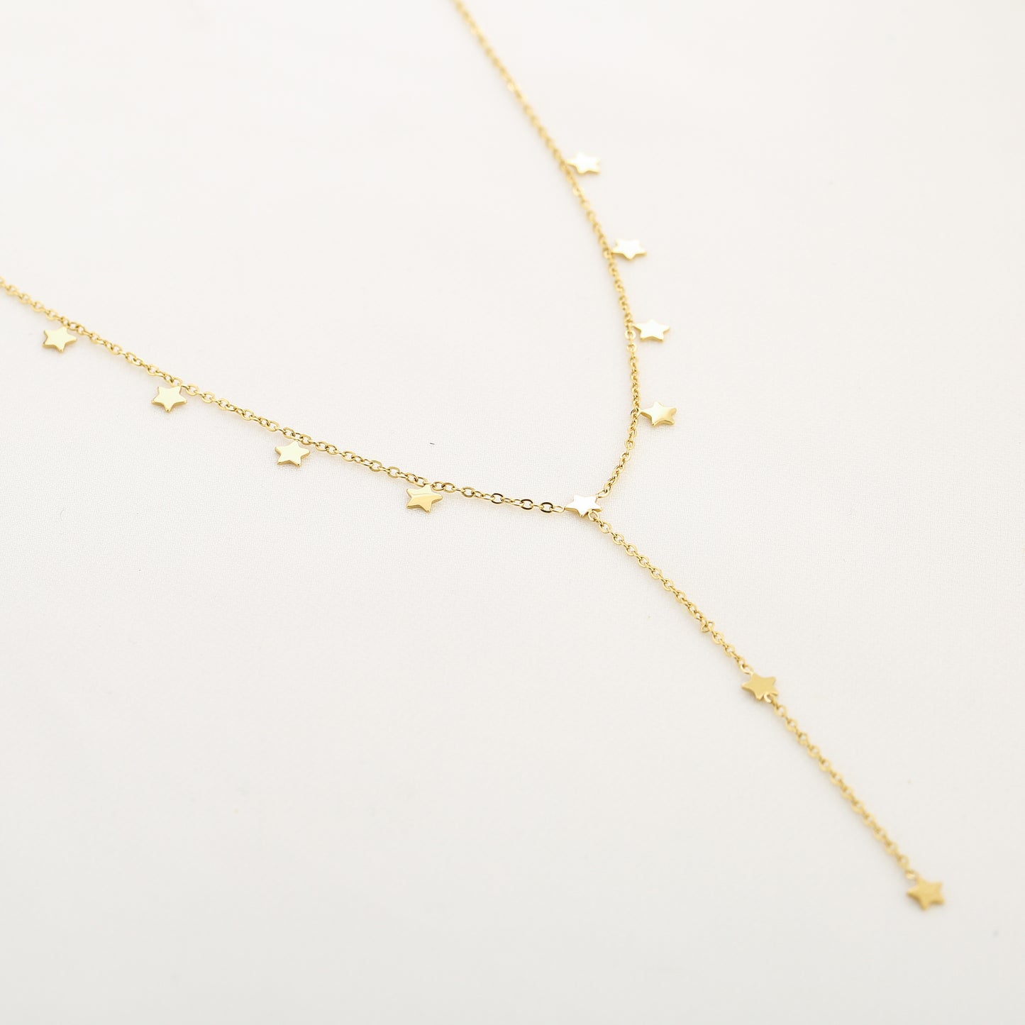 Long Star Necklace - gold