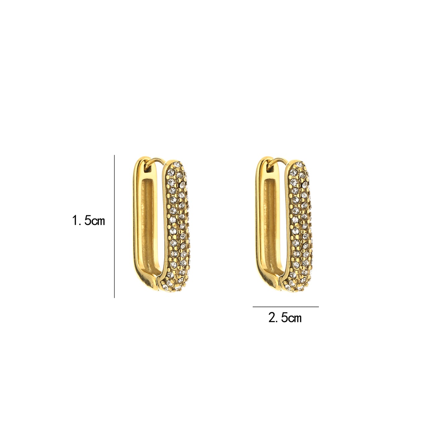 Zirconia Earrings - gold