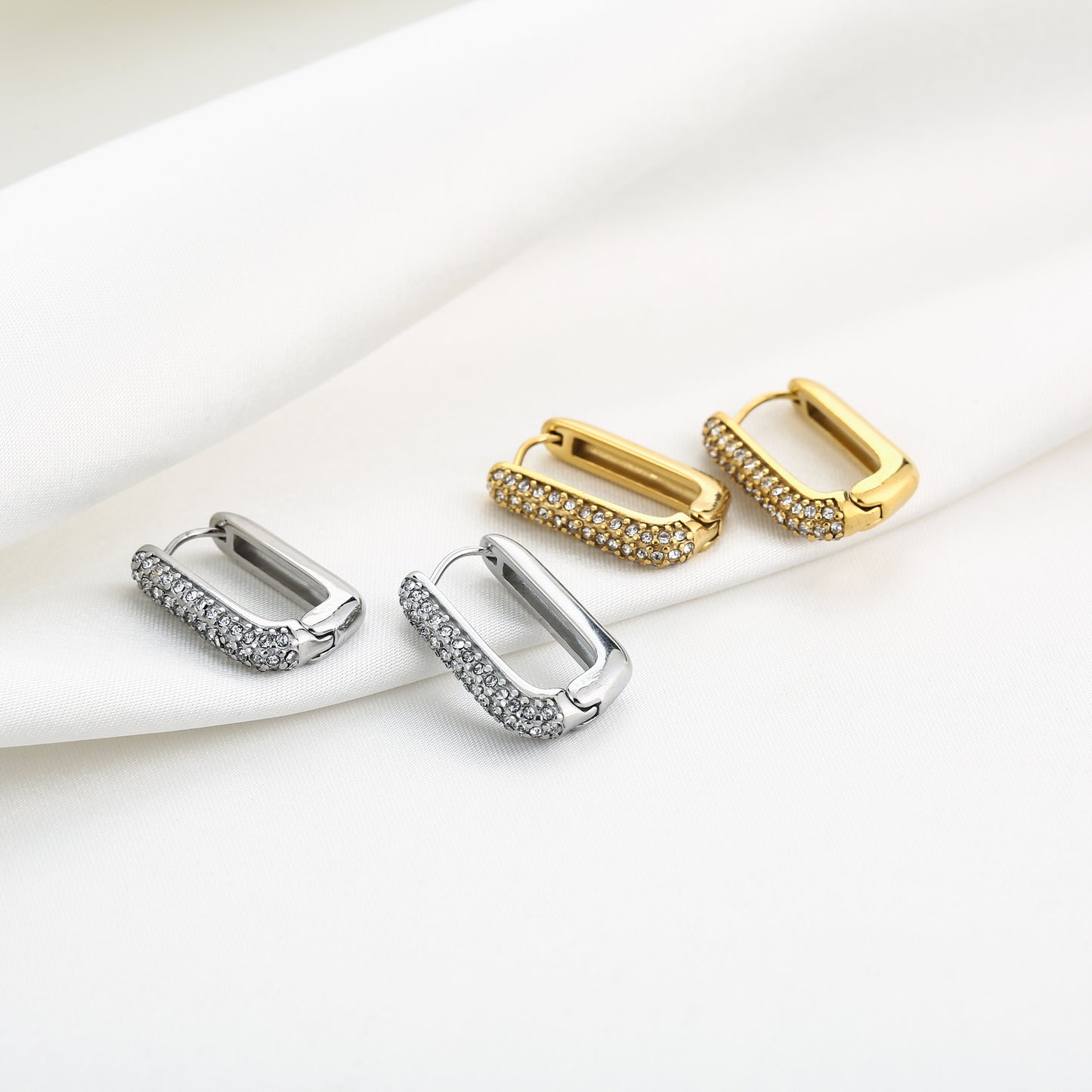 Zirconia Earrings - gold