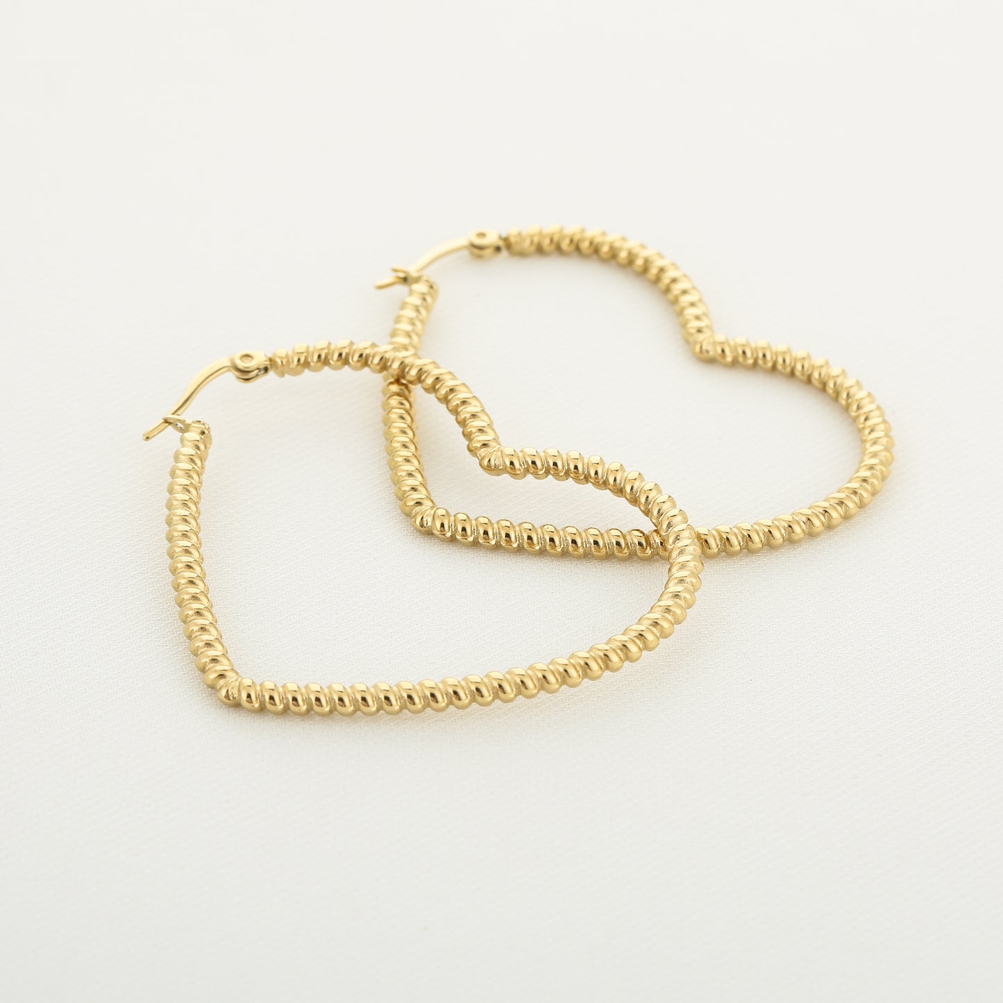 Big Heart Hoops Earrings - gold