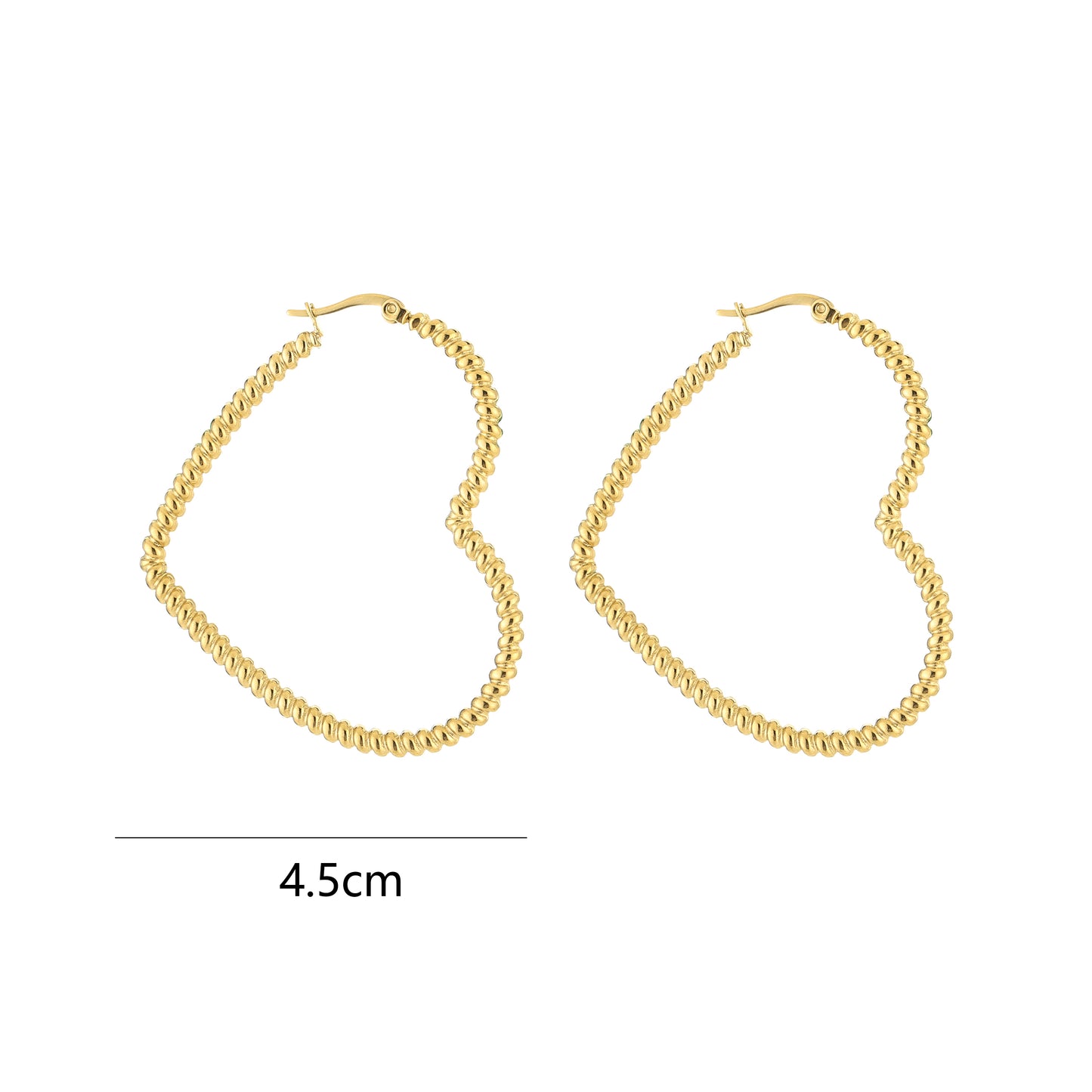 Big Heart Hoops Earrings - gold
