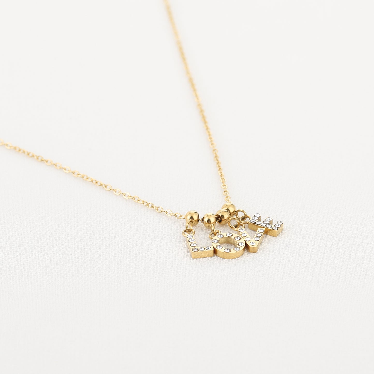 Small Brass Love Necklace - gold