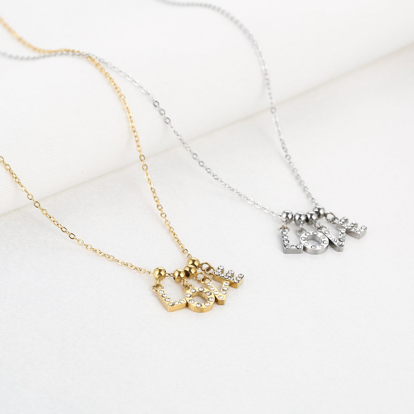 Small Brass Love Necklace - gold