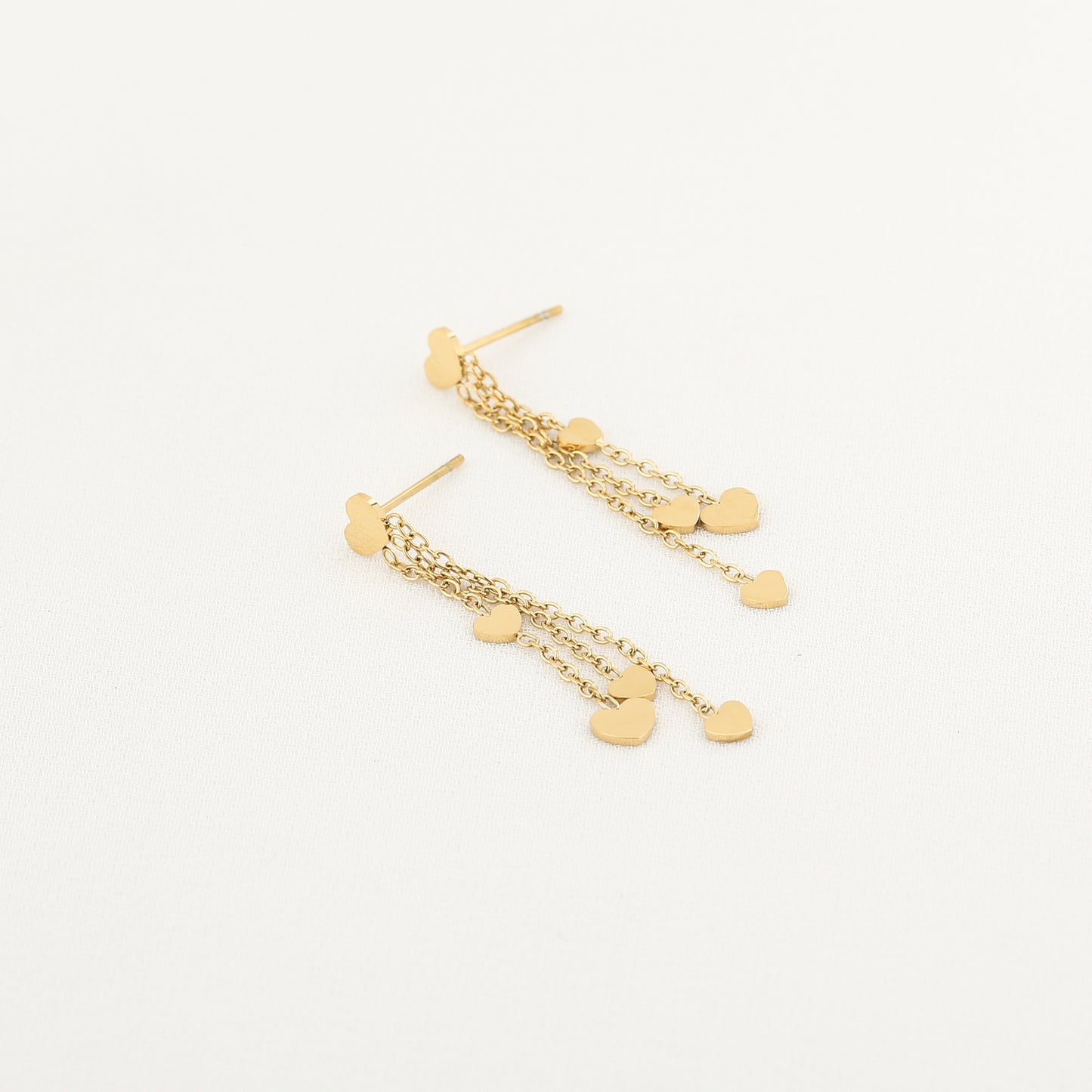 Hearts Waterfall Earrings - gold