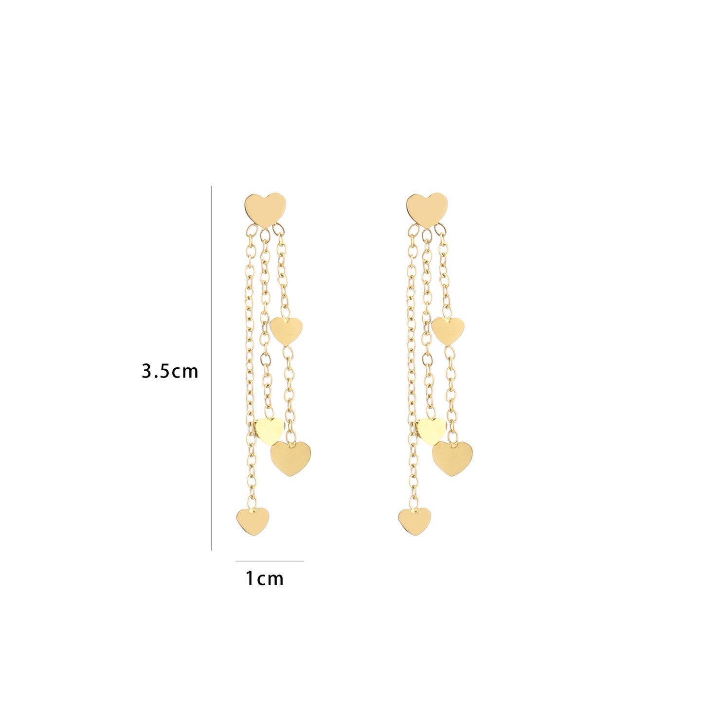 Hearts Waterfall Earrings - gold