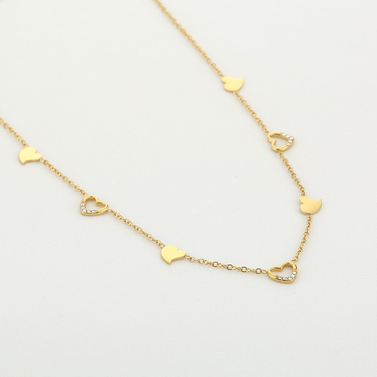 Open And Closed Love Necklace - gold