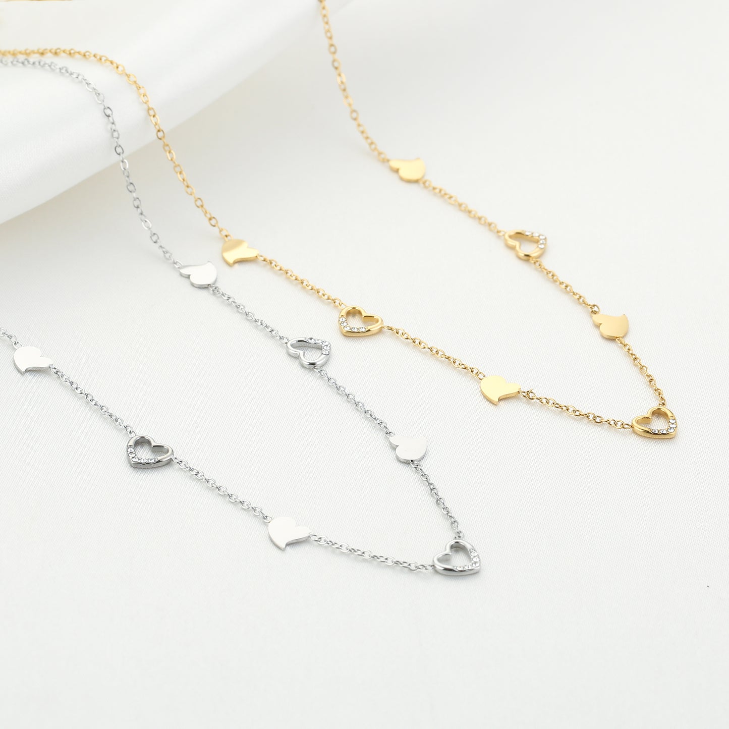Open And Closed Love Necklace - gold