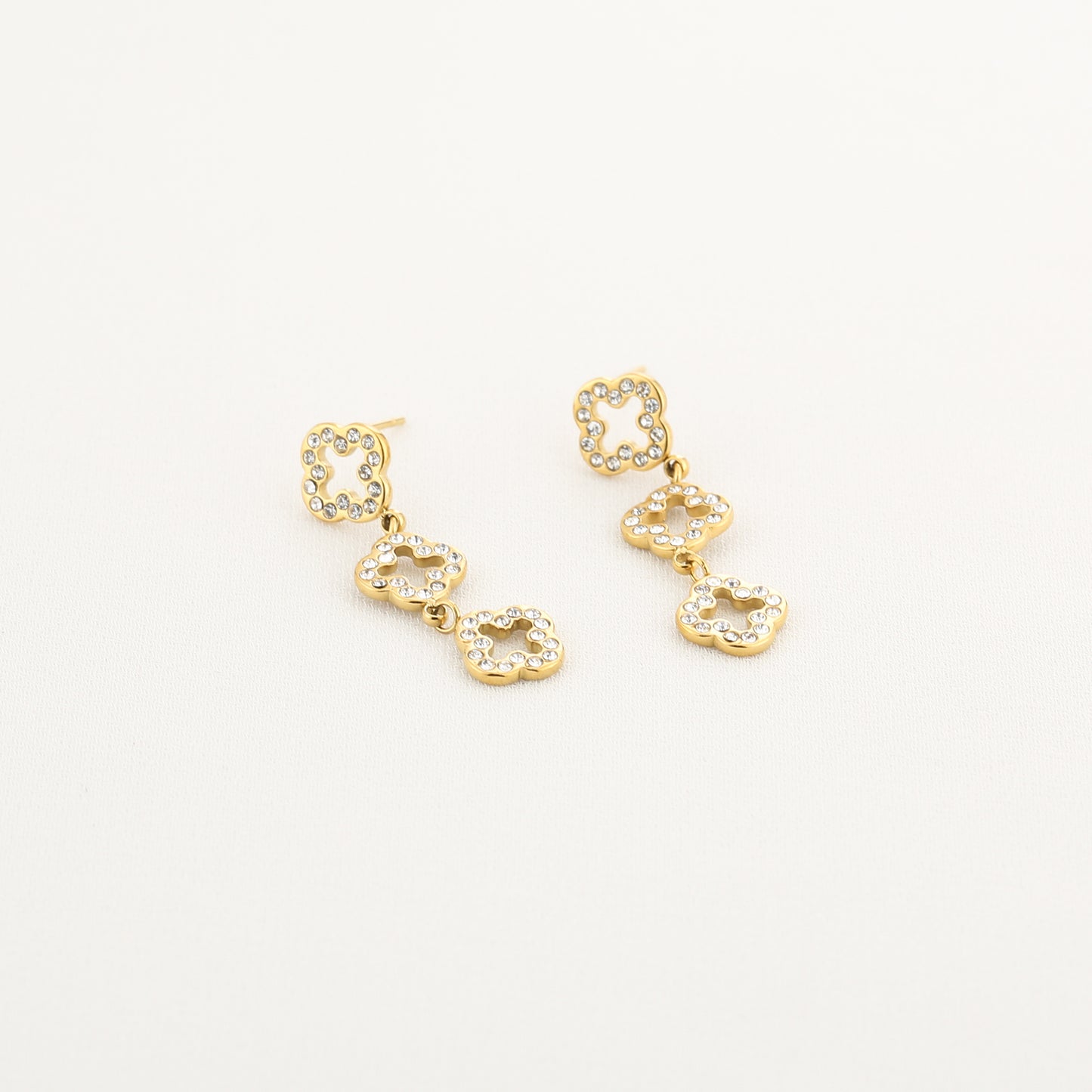 Clover Trio Earrings - gold