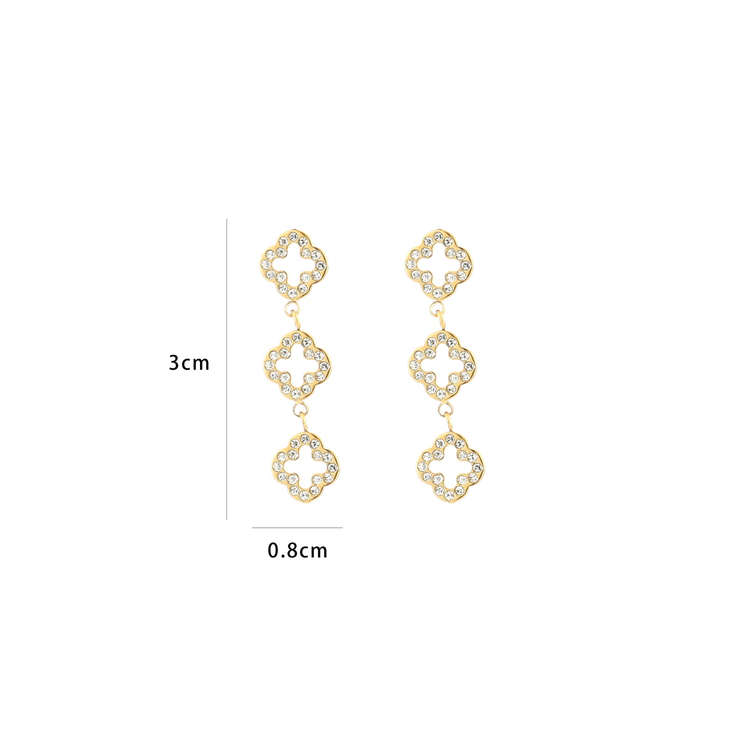 Clover Trio Earrings - gold