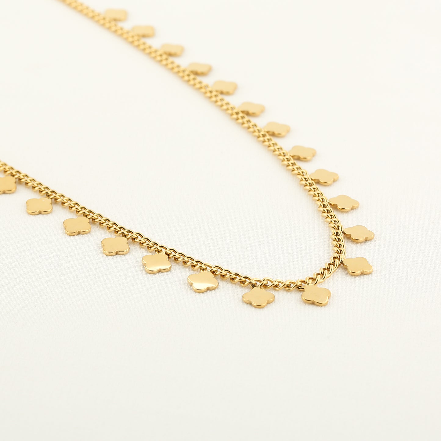 Full Clovers Necklace - gold