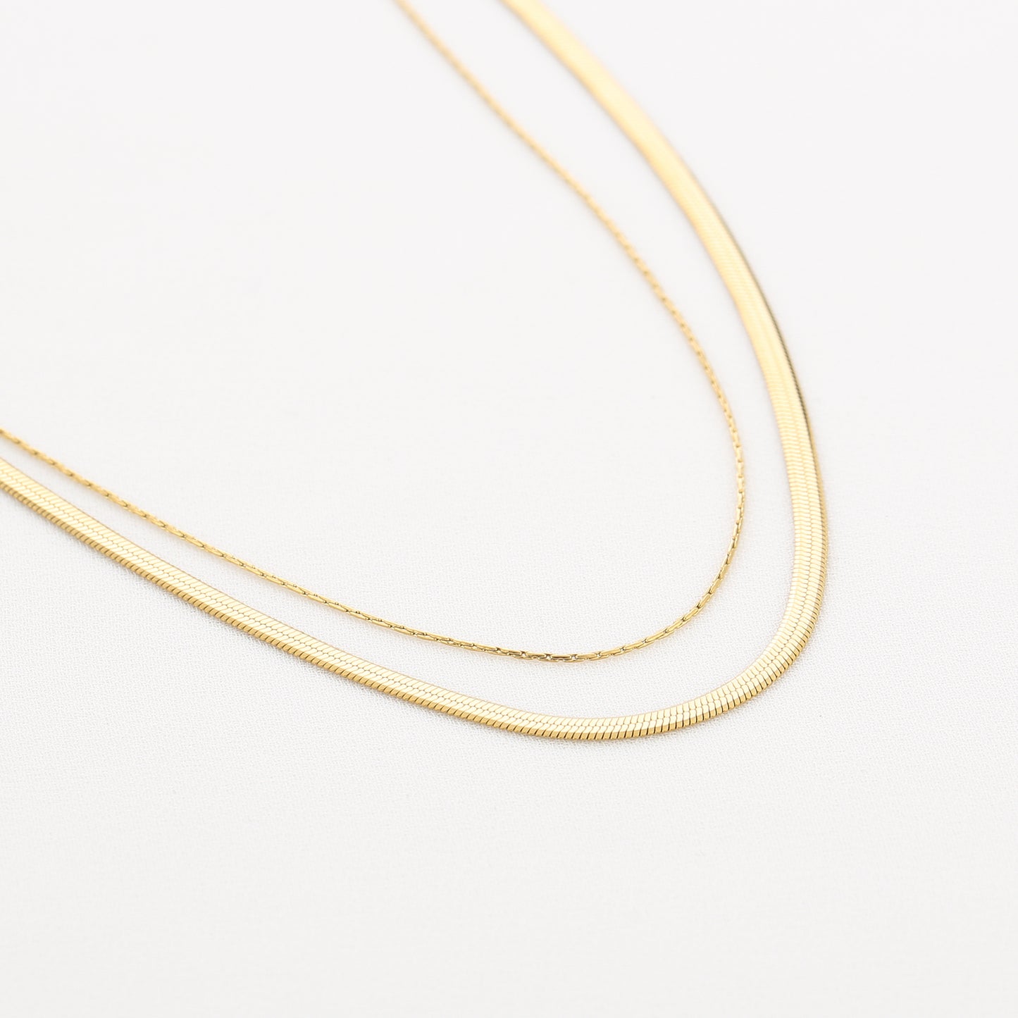 Pretty Double Necklace - gold