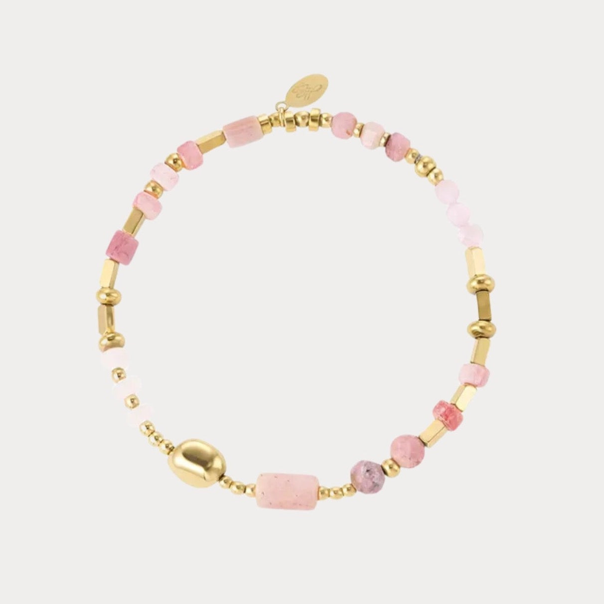 Bracelet Pink Beads - gold