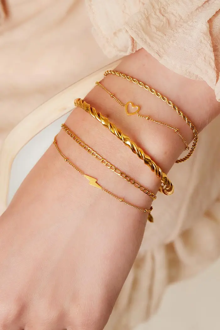 Bracelet Twisted Heart - gold
