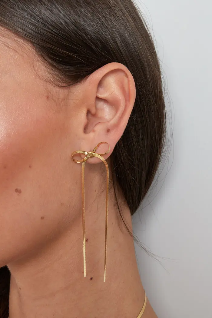 Bow Tie Earrings - gold
