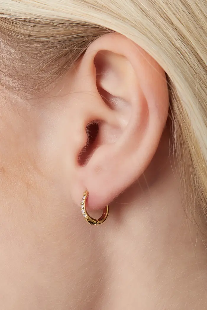 Basic Stone Earrings - gold