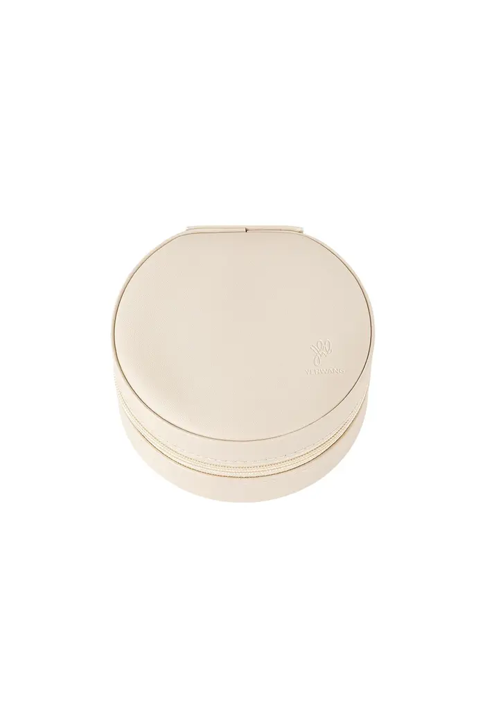 Beige Round Travel Box