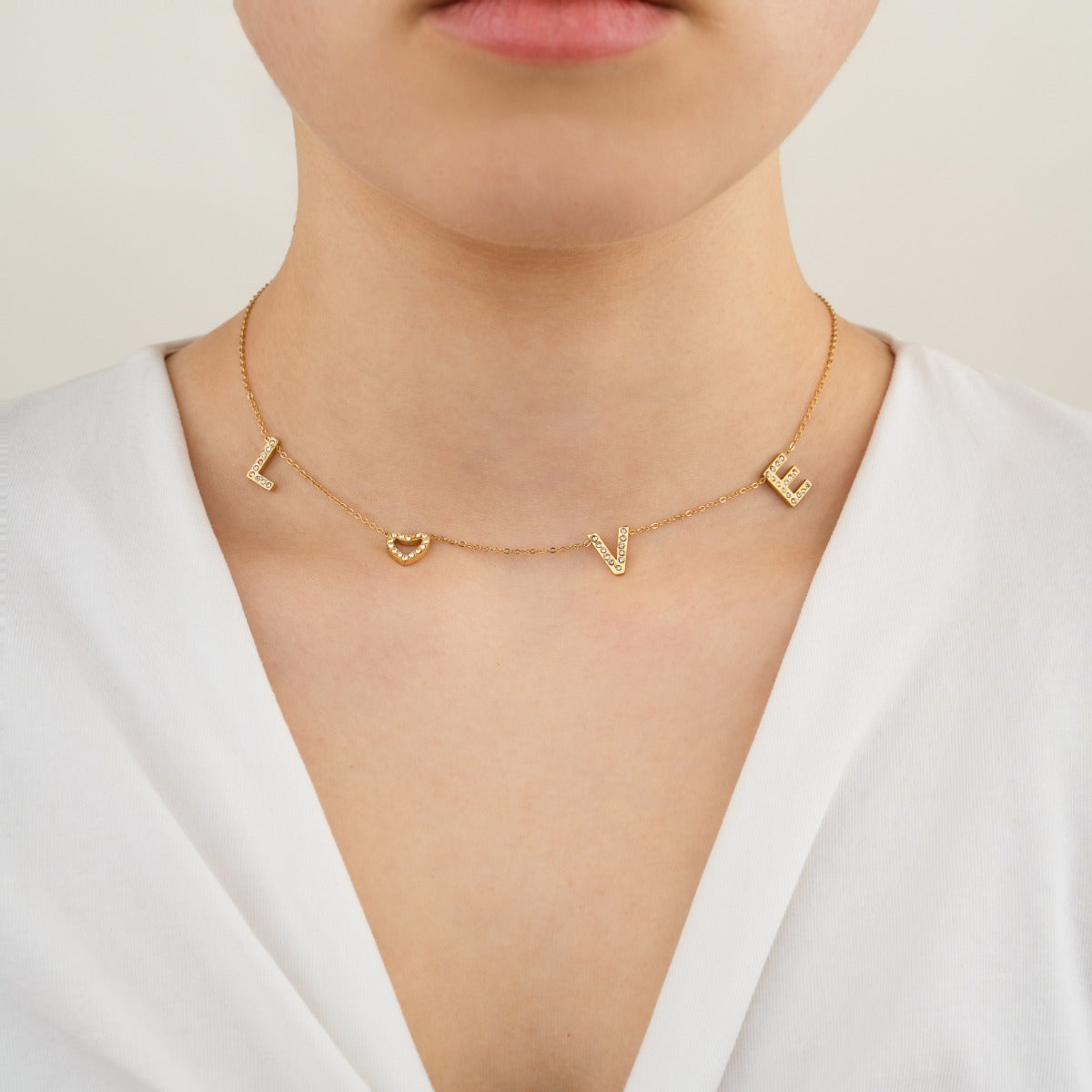 Love Letters Necklace - gold