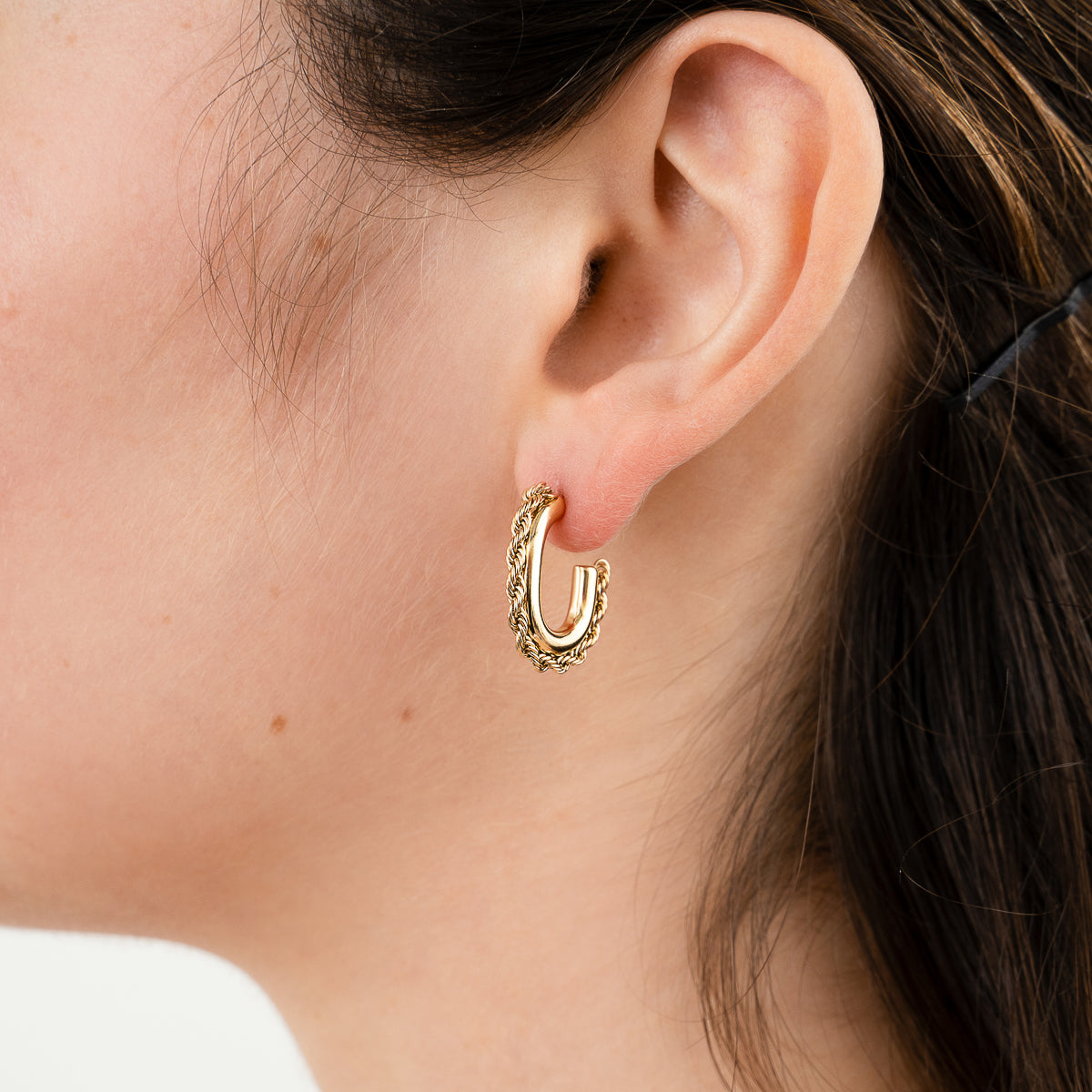 Dots Oval Earrings - gold
