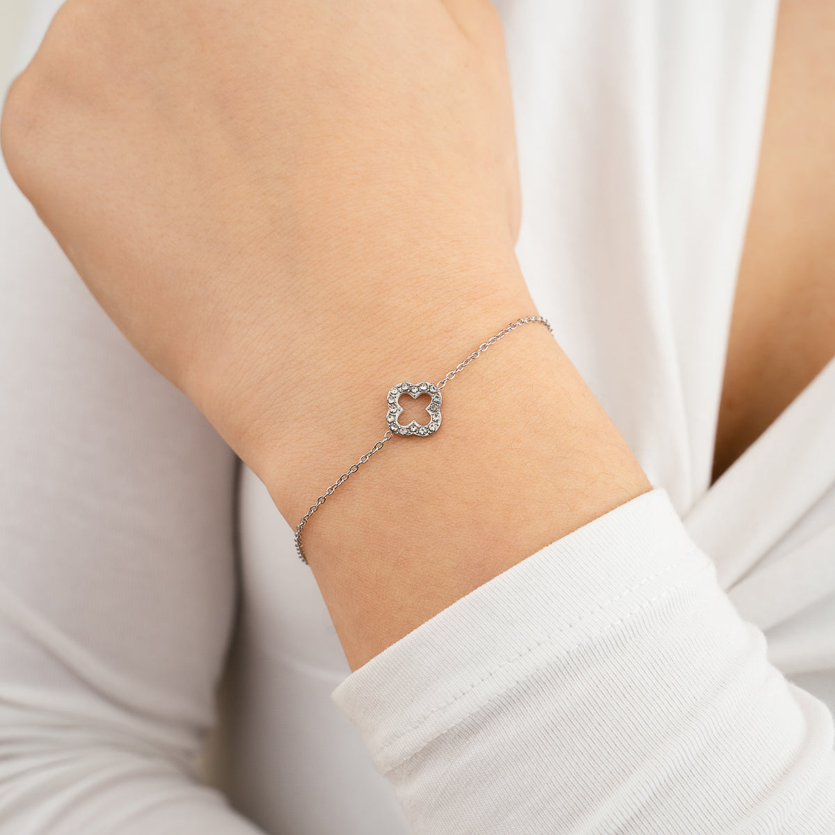 Open Clover Bracelet - silver