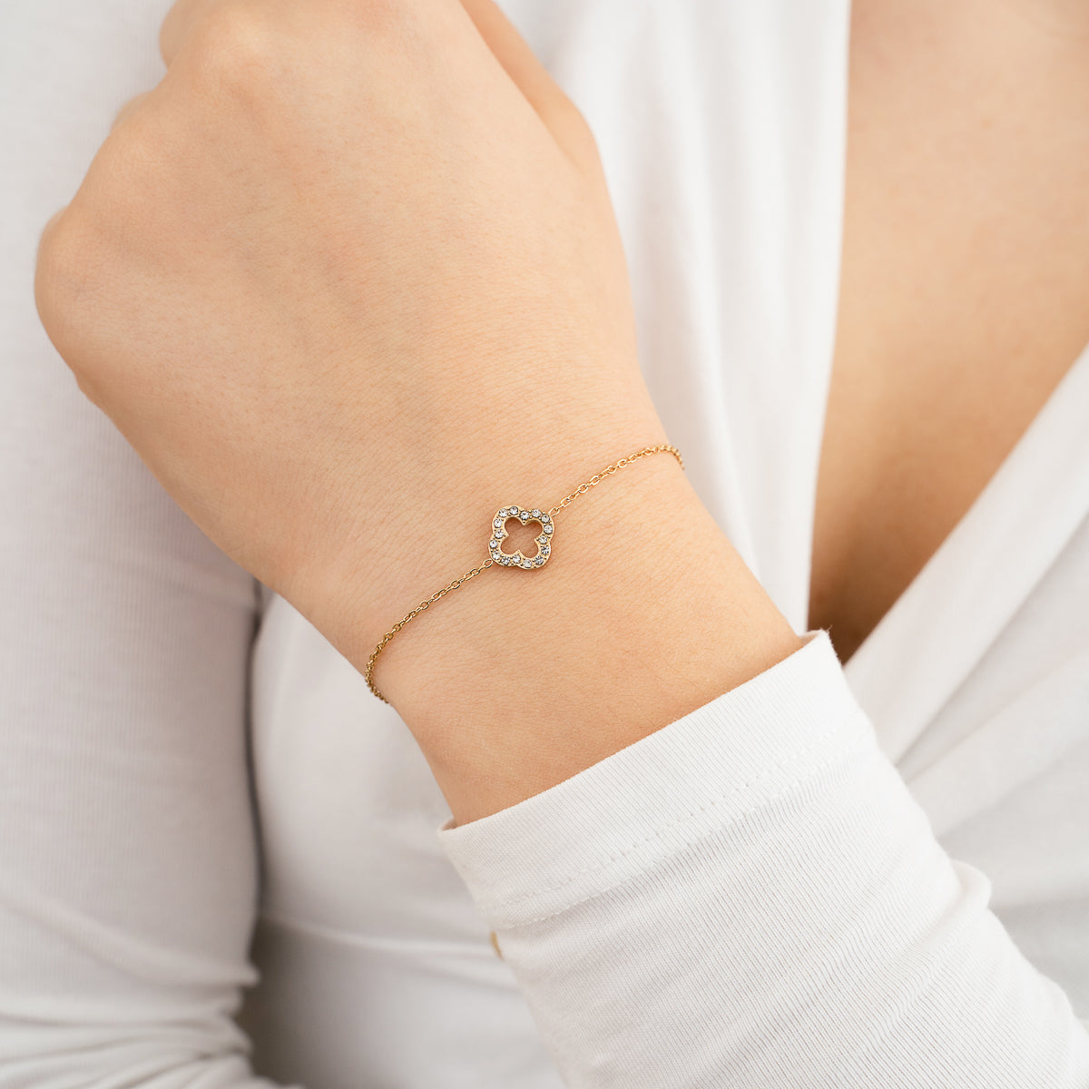 Open Clover Bracelet - gold