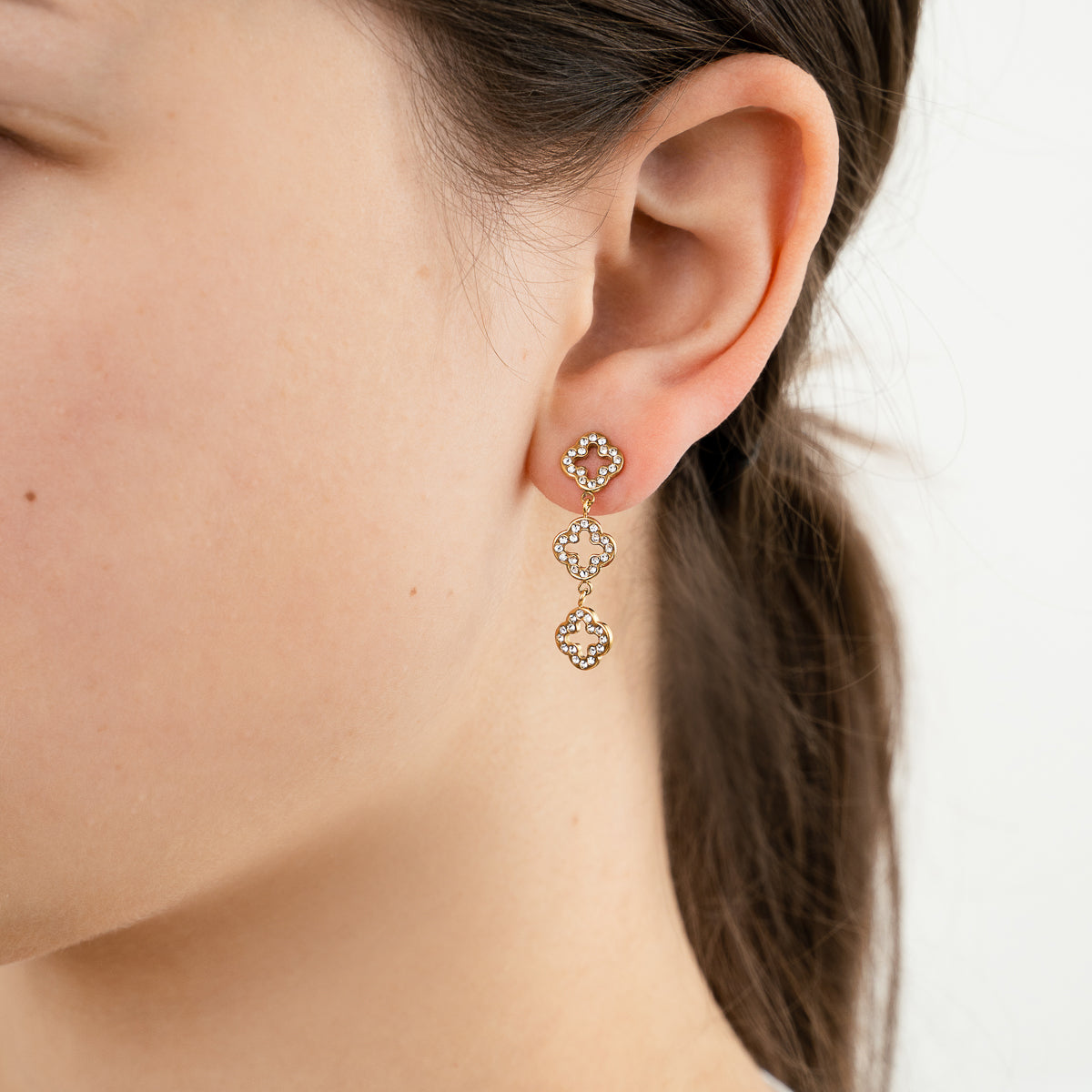 Clover Trio Earrings - gold