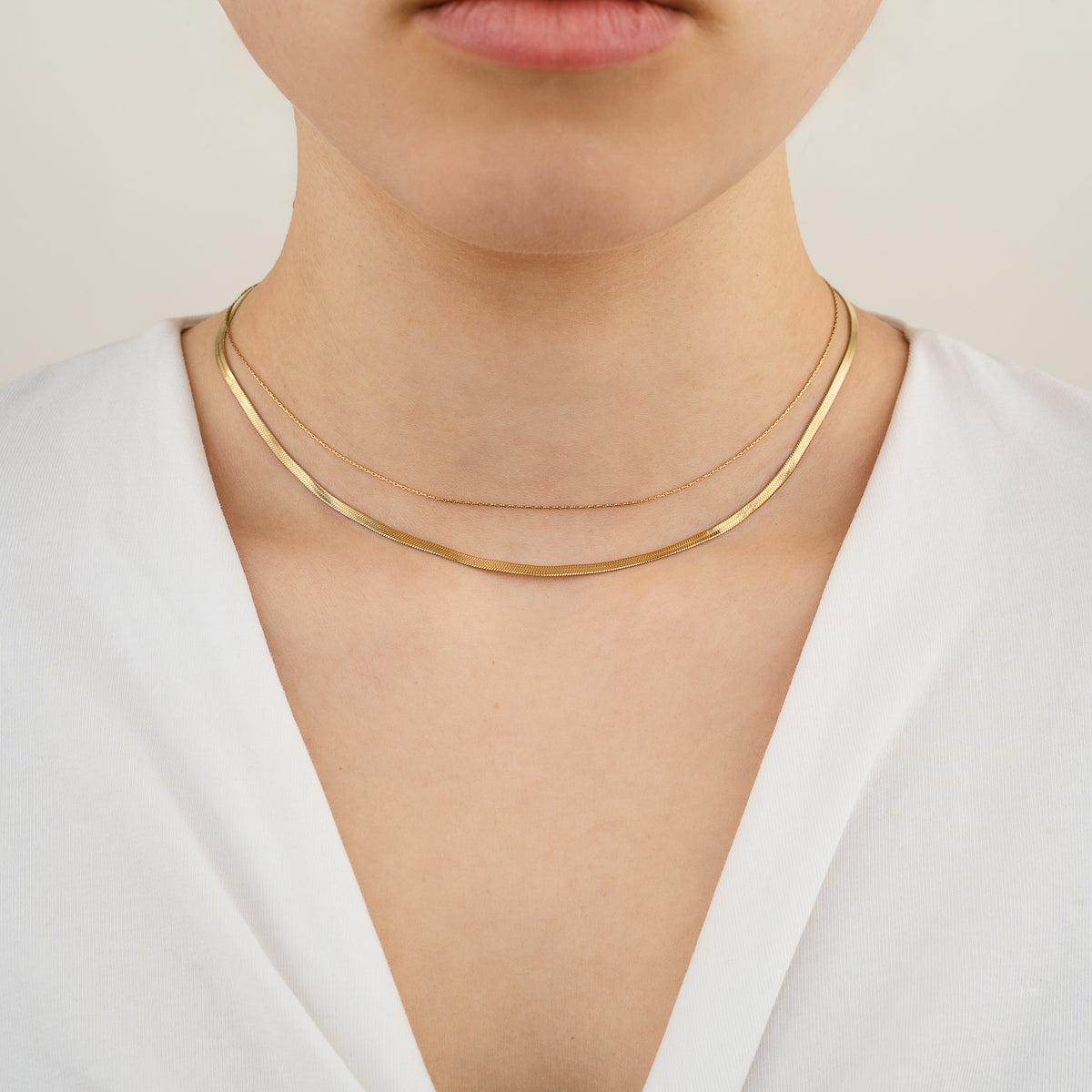 Pretty Double Necklace - gold