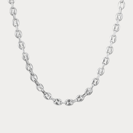 Coffee Bean Necklace - silver