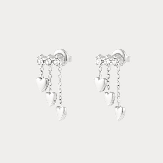 Full Heart Earrings - silver