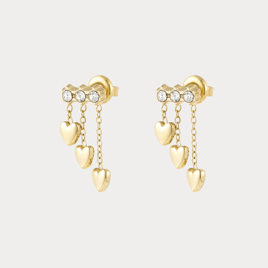 Full Heart Earrings - gold