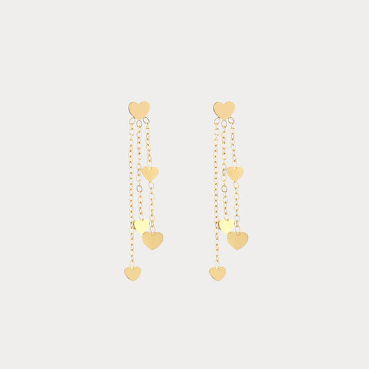 Hearts Waterfall Earrings - gold