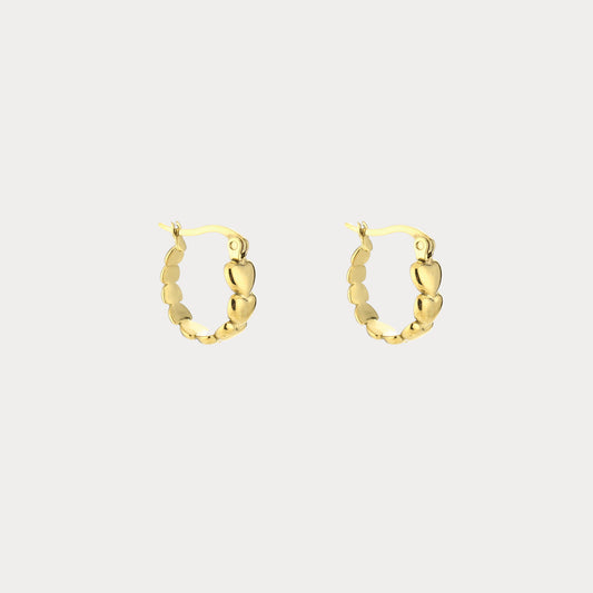 Heart Hoops Earrings - gold