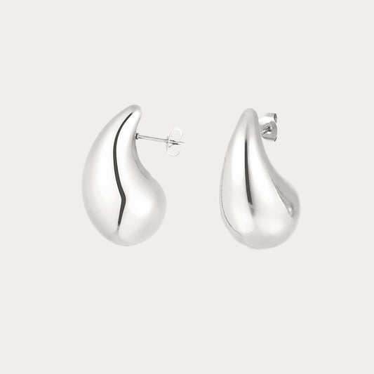 Tear Drop Earrings - silver