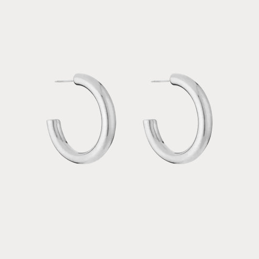 Small Hoop Earrings - silver