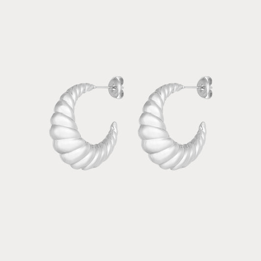 Croissant Earrings - silver