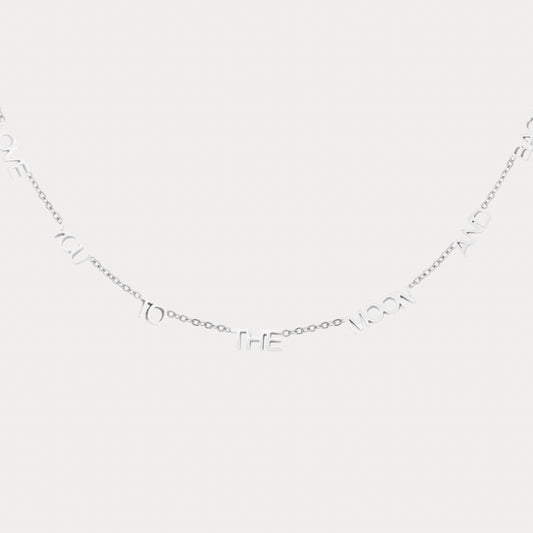 Love You To The Moon And Back Necklace - silver