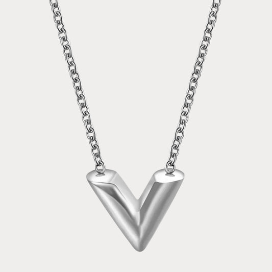 V Necklace - silver