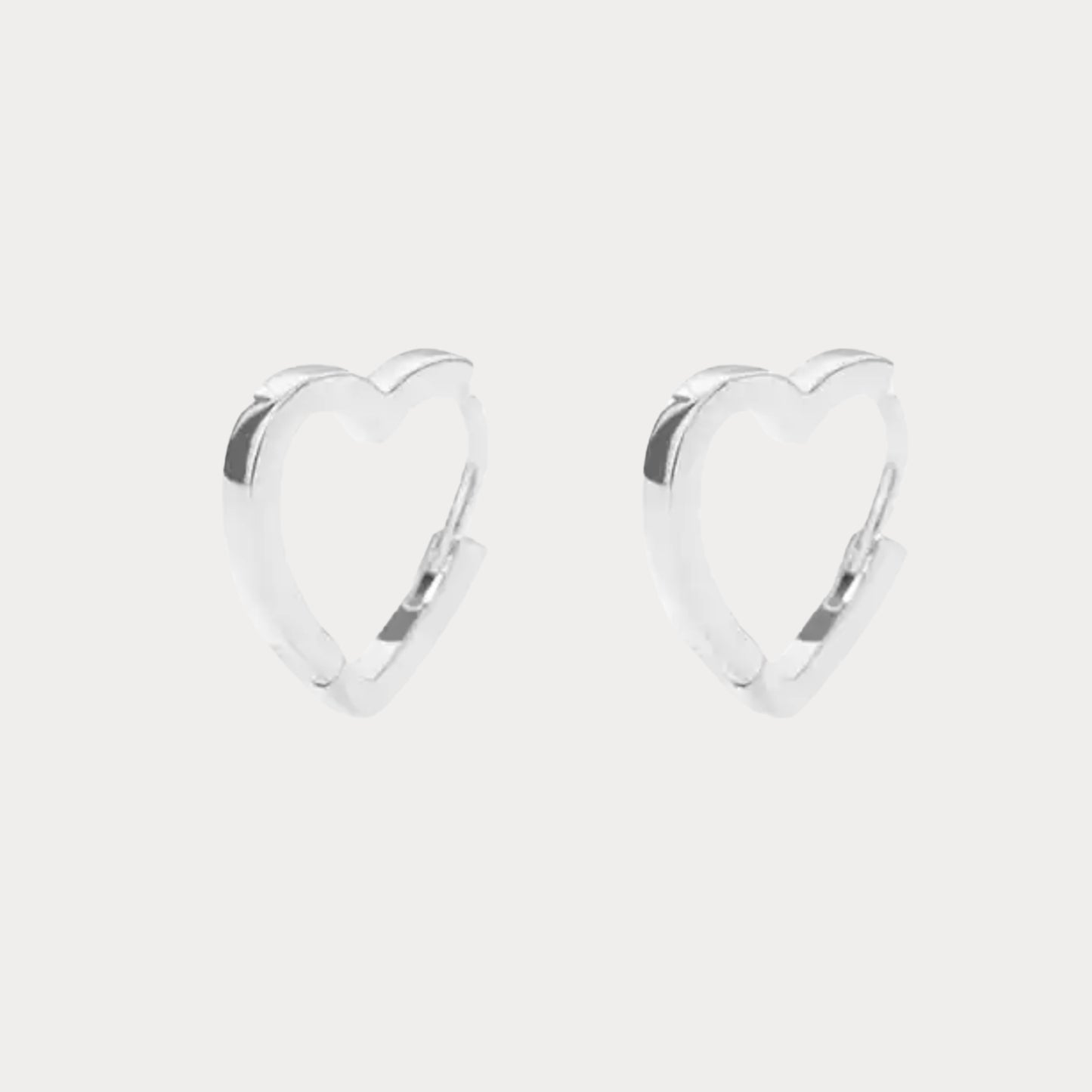 Cute Heart Earrings - silver