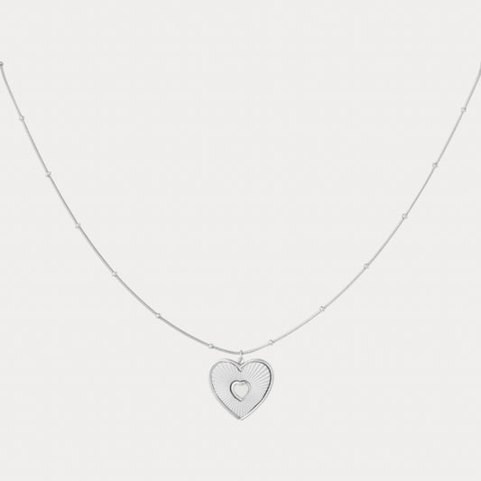 Lover Heart Necklace - silver